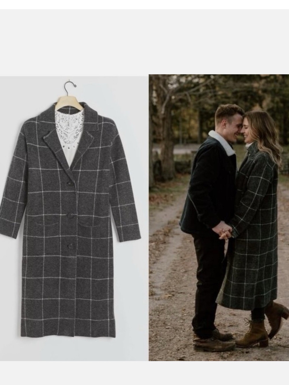 Anthropologie Solenne Windowpane Sweater Jacket